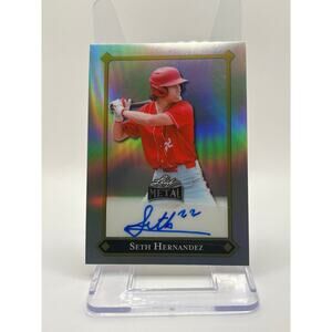 2025 Leaf Metal Baseball Seth Hernandez Prismatic Silver Auto 5/35 SP Pirates